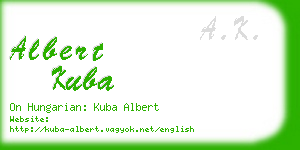 albert kuba business card